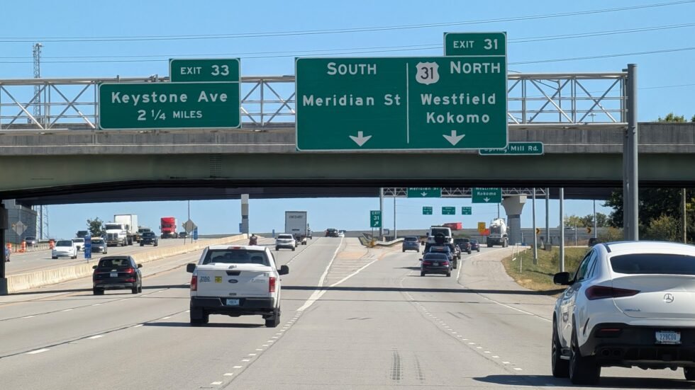 cierre en I-465 y Meridian Street